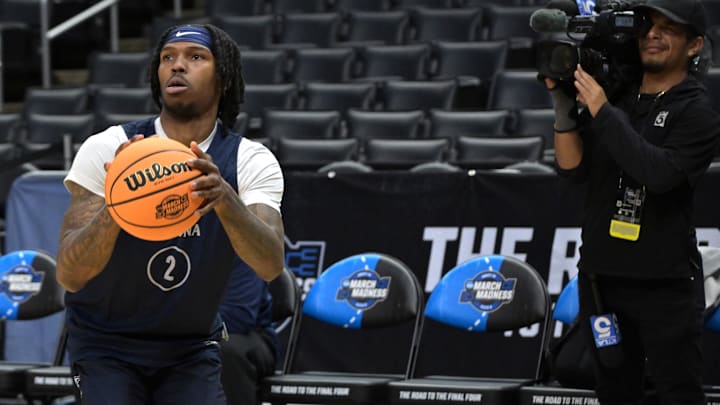 Mar 27, 2024; Los Angeles, CA, USA; Arizona Wildcats guard Caleb Love (2) participates during practice for their Sweet Sixteen college basketball game in the NCAA tournament at Crypto.com Arena. Clemson and Arizona play on Thursday. Mar 27, 2024; Los Angeles, CA, USA; Arizona Wildcats guard Caleb Love (2) participates during practice for their Sweet Sixteen college basketball game in the NCAA tournament at Crypto.com Arena. Clemson and Arizona play on Thursday.