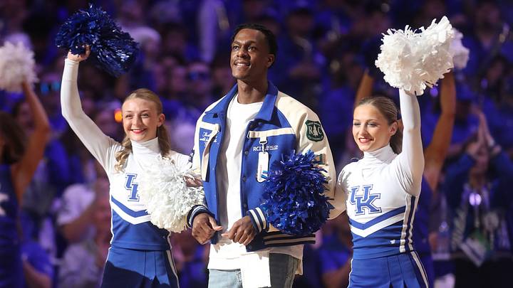 Former Kentucky player Rajon Rondo was the Y against Kansas.
Jan. 28, 2023 Former Kentucky player Rajon Rondo was the Y against Kansas.
Jan. 28, 2023