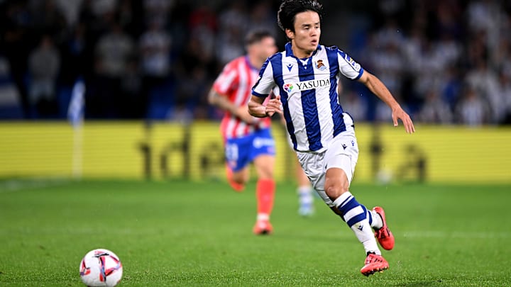 Takefusa Kubo in action against Atletico Madrid