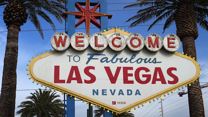 Dec 22, 2024; Las Vegas, Nevada, USA; The Welcome to Fabulous Las Vegas sign on the Las Vegas strip.. Mandatory Credit: Kirby Lee-Imagn Images Dec 22, 2024; Las Vegas, Nevada, USA; The Welcome to Fabulous Las Vegas sign on the Las Vegas strip.. Mandatory Credit: Kirby Lee-Imagn Images