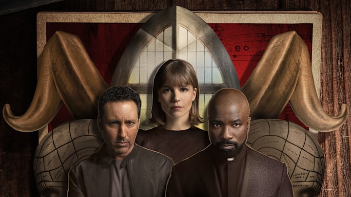 L-R Aasif Mandvi as Ben Shakir, Katja Herbers as Kristen Bouchard and Mike Colter as David Acosta for Evil Season 4 Key Art, Streaming on Paramount+ 2024. Photo Credit: Paramount+