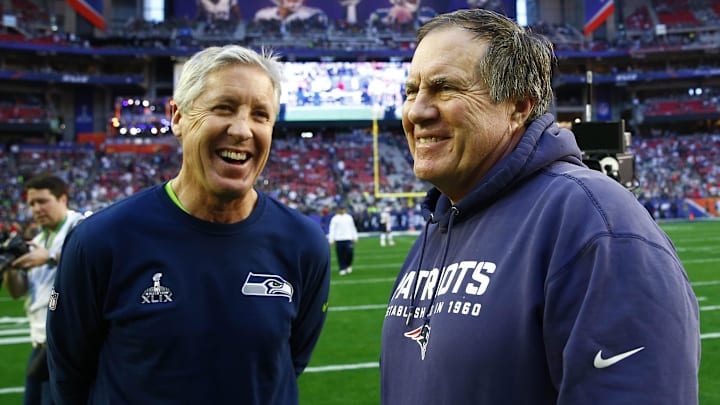 Carroll is back coaching in the NFL with the Raiders, while Belichick made the move to college to coach North Carolina.