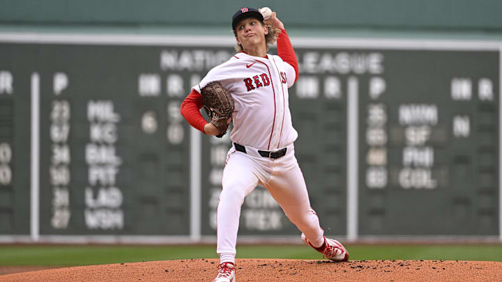 Apr 4, 2026; Foxborough, Massachusetts, USA; Boston Red Sox starting pitcher Connelly Early (71) pitches against the San Diego Padres during the first inning at Fenway Park. Mandatory Credit: Eric Canha-Imagn Images Apr 4, 2026; Foxborough, Massachusetts, USA; Boston Red Sox starting pitcher Connelly Early (71) pitches against the San Diego Padres during the first inning at Fenway Park. Mandatory Credit: Eric Canha-Imagn Images