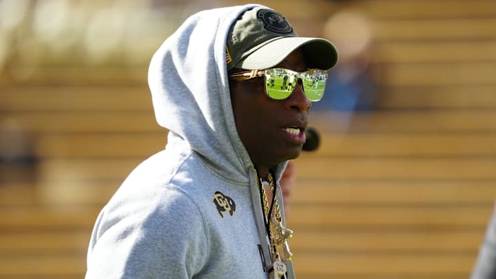 Nov 11, 2023; Boulder, Colorado, USA; Colorado Buffaloes head coach Deion Sanders before the game