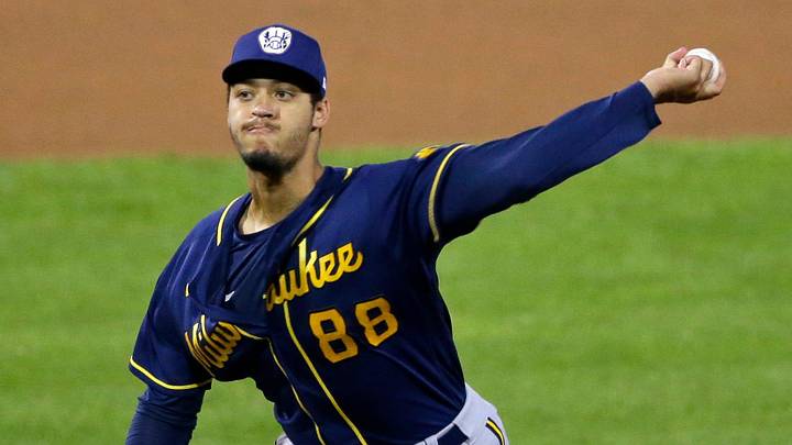 Antoine Kelly (88) throws a pitch at the Brewers' alternate training camp on Tuesday, July 28, 2020, at Fox Cities Stadium in Grand Chute, Wis. Alex Martin/USA TODAY NETWORK-Wisconsin
Apc Brewers Alternates 072820 011507 Antoine Kelly (88) throws a pitch at the Brewers' alternate training camp on Tuesday, July 28, 2020, at Fox Cities Stadium in Grand Chute, Wis. Alex Martin/USA TODAY NETWORK-Wisconsin
Apc Brewers Alternates 072820 011507