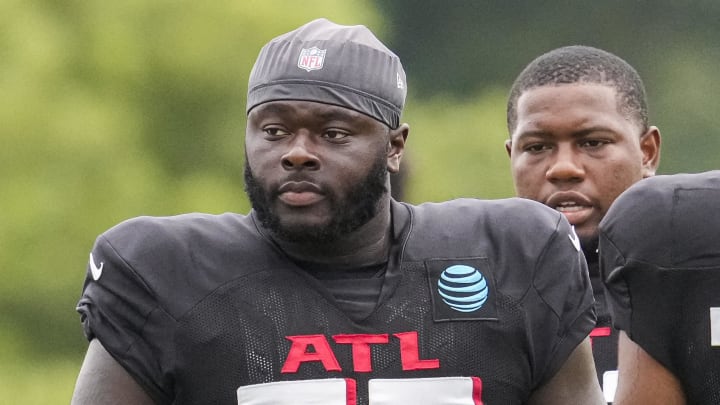 Aug 1, 2022; Flowery Branch, GA, USA; Atlanta Falcons defensive tackle Timmy Horne (93) shown on the field during training camp at IBM Performance Field. Mandatory Credit: Dale Zanine-USA TODAY Sports Aug 1, 2022; Flowery Branch, GA, USA; Atlanta Falcons defensive tackle Timmy Horne (93) shown on the field during training camp at IBM Performance Field. Mandatory Credit: Dale Zanine-USA TODAY Sports