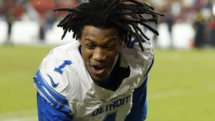 Nov 9, 2025; Landover, Maryland, USA; Detroit Lions wide receiver Jameson Williams (1) while leaving the field after the Lions' game against the Washington Commanders at Northwest Stadium. Nov 9, 2025; Landover, Maryland, USA; Detroit Lions wide receiver Jameson Williams (1) while leaving the field after the Lions' game against the Washington Commanders at Northwest Stadium.