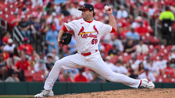 Apr 12, 2026; St. Louis, Missouri, USA; St. Louis Cardinals pitcher Jared Shuster (68) pitches against the Boston Red Sox during the seventh inning at Busch Stadium. Mandatory Credit: Jeff Curry-Imagn Images Apr 12, 2026; St. Louis, Missouri, USA; St. Louis Cardinals pitcher Jared Shuster (68) pitches against the Boston Red Sox during the seventh inning at Busch Stadium. Mandatory Credit: Jeff Curry-Imagn Images