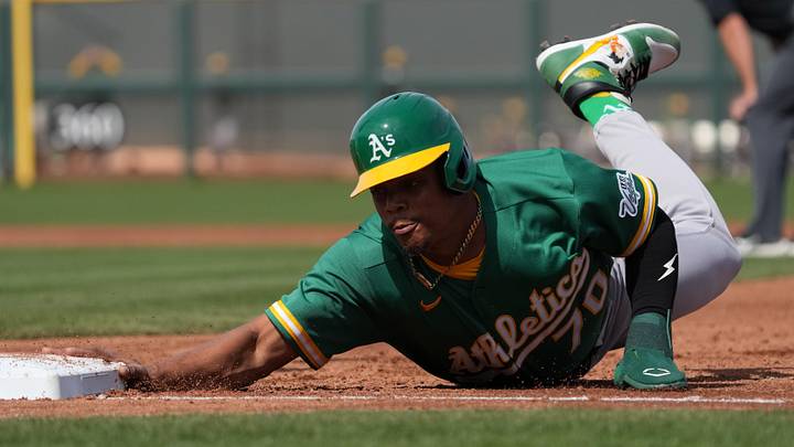 Athletics center fielder Junior Perez.