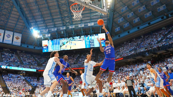 Syracuse basketball plays top-25 Kansas next week in Las Vegas. The Jayhawks' star guard will not play in the event.