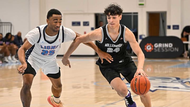 Millennium Tigers' forward Kingston Tosi is on the move against Destiny Christian. The Tigers are among the top eight teams in the Arizona Open Division tournament. 