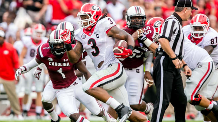 South Carolina football beat the Georgia Bulldogs both times Todd Gurley (3) visited Williams-Brice Stadium