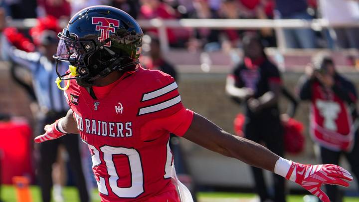 Texas Tech's J'Koby Williams celebrates a touchdown against Arizona State during a Big 12 Conference football game, Saturday, Oct. 17, 2026, at Galaxy Stadium. Texas Tech's J'Koby Williams celebrates a touchdown against Arizona State during a Big 12 Conference football game, Saturday, Oct. 17, 2026, at Galaxy Stadium.