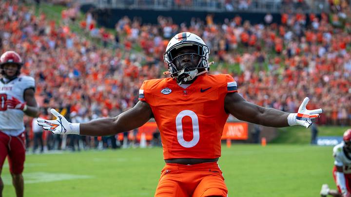 Xavier Brown celebrates a massive touchdown.