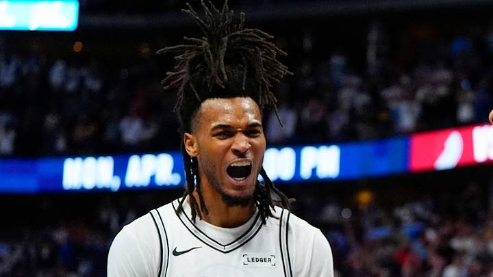 Apr 4, 2026; Denver, Colorado, USA; San Antonio Spurs guard Stephon Castle (5) and guard Devin Vassell (24) react in the fourth quarter against the Denver Nuggets at Ball Arena. Mandatory Credit: Ron Chenoy-Imagn Images Apr 4, 2026; Denver, Colorado, USA; San Antonio Spurs guard Stephon Castle (5) and guard Devin Vassell (24) react in the fourth quarter against the Denver Nuggets at Ball Arena. Mandatory Credit: Ron Chenoy-Imagn Images