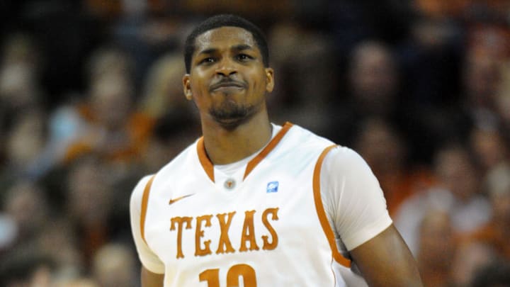 Jan 19, 2011; Austin, TX, USA; Texas Longhorns forward Tristan Thompson (13) reacts against the Texas A&M Aggies during the first half at the Frank Erwin Center.