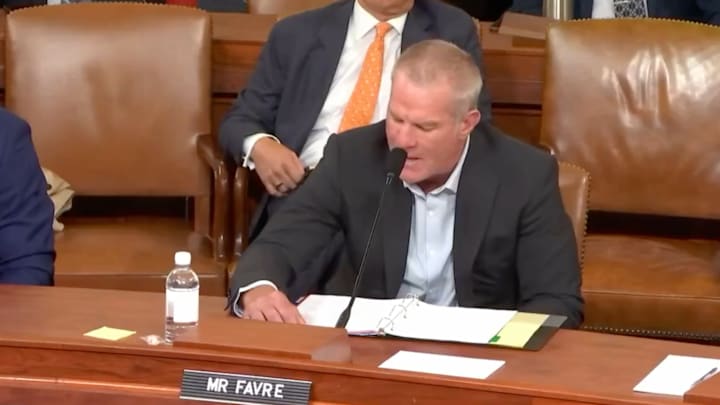 Brett Favre testifies in front of Congress. 