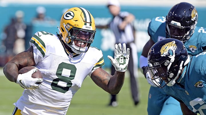 Green Bay Packers running back Josh Jacobs.