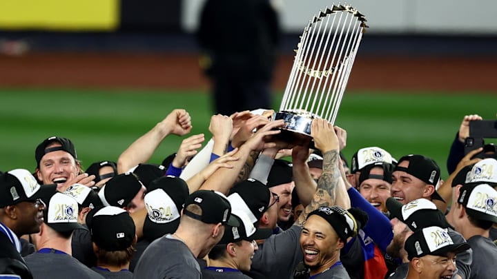 Los Angeles Dodgers celebrate after winning the 2024 MLB World Series