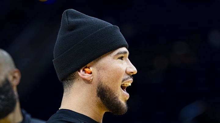 Dec 20, 2025; San Francisco, California, USA; Phoenix Suns guard Devin Booker (1) reacts during warmups before the game against the Golden State Warriors at Chase Center. Mandatory Credit: John Hefti-Imagn Images Dec 20, 2025; San Francisco, California, USA; Phoenix Suns guard Devin Booker (1) reacts during warmups before the game against the Golden State Warriors at Chase Center. Mandatory Credit: John Hefti-Imagn Images