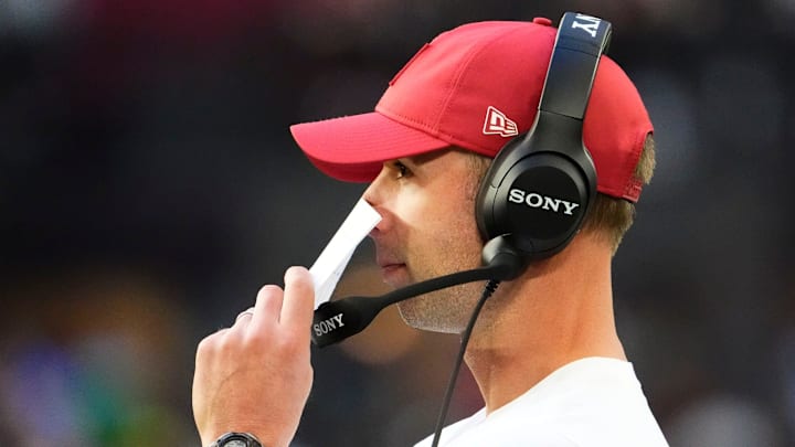 Arizona Cardinals head coach Jonathan Gannon during action against the Los Angeles Rams in the first half at State Farm Stadium on Dec. 7, 2025, in Glendale.