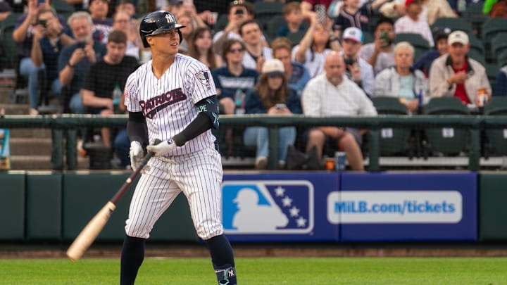 Yankees shortstop Anthony Volpe continued his rehab assignment with the Somerset Patriots at TD Bank Ballpark in Bridgewater on April 17, 2026.