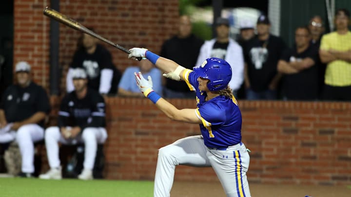 Ethan Holliday hits a three run home run during the Class 6A State Baseball Tournament as Choctaw plays Stillwater on May 9, 2024; Norman, OK, [USA]; at Norman North HS. 