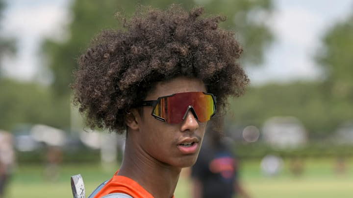 West Orange High School Warriors    Ivan Taylor watches from the sidelines at the Florida High School 7v7 Association state championship in The Villages on Friday, June 24, 2022. [PAUL RYAN / CORRESPONDENT]

Florida High School 7v7 Association State Championship