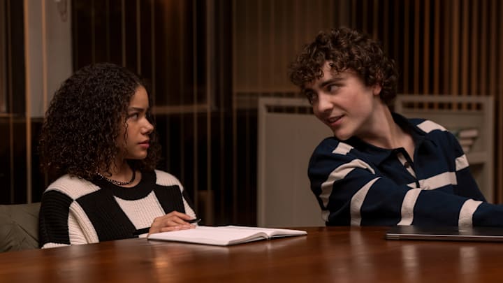 Ginny & Georgia. (L to R) Antonia Gentry as Ginny Miller, Ty Doran as Wolfe in episode 302 of Ginny & Georgia. Cr. Amanda Matlovich/Netflix © 2025