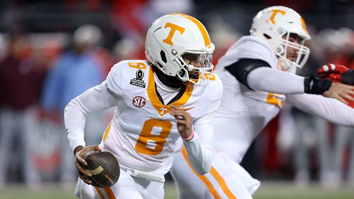 Nico Iamaleava prepares to pass against Ohio State.