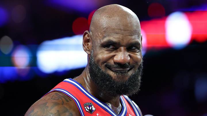 Oct 30, 2026; Philadelphia, Pennsylvania, USA; Philadelphia 76ers forward LeBron James (23) looks on during the second quarter against the New York Knicks at Xfinity Mobile Arena. Mandatory Credit: Bill Streicher-Imagn Images