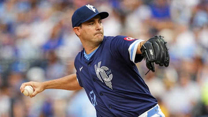 May 30, 2025; Kansas City, Missouri, USA; Kansas City Royals starting pitcher Seth Lugo (67) pitches during the first inning against the Detroit Tigers at Kauffman Stadium. Mandatory Credit: Jay Biggerstaff-Imagn Images May 30, 2025; Kansas City, Missouri, USA; Kansas City Royals starting pitcher Seth Lugo (67) pitches during the first inning against the Detroit Tigers at Kauffman Stadium. Mandatory Credit: Jay Biggerstaff-Imagn Images