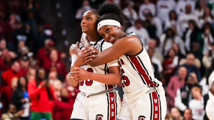 Raven Johnson (right) convinced her former high school teammate Ta'Niya Latson spend her college season with the Gamecocks. Raven Johnson (right) convinced her former high school teammate Ta'Niya Latson spend her college season with the Gamecocks.