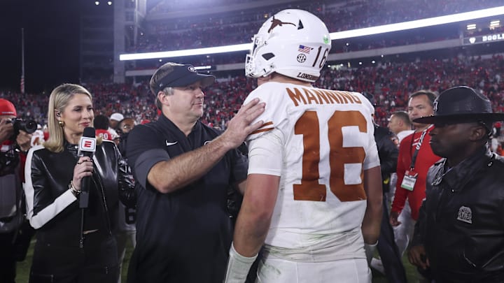 Kirby Smart, Georgia Bulldogs, Arch Manning, Texas Longhorns Kirby Smart, Georgia Bulldogs, Arch Manning, Texas Longhorns