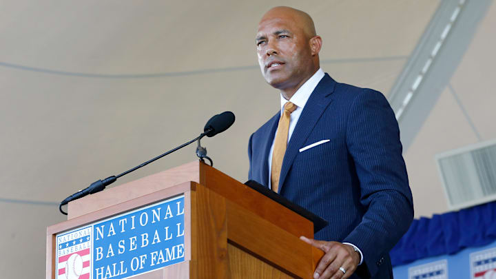 Mariano Rivera fue exaltado en el Salón de la Fama del Béisbol, representando a los Yankees de Nueva York 