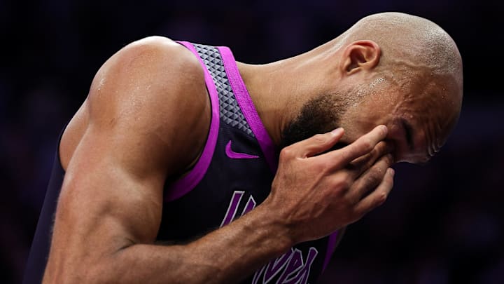 Mar 28, 2026; Minneapolis, Minnesota, USA; Minnesota Timberwolves center Rudy Gobert (27) reacts during the second half against the Detroit Pistons at Target Center. Mandatory Credit: Matt Krohn-Imagn Images Mar 28, 2026; Minneapolis, Minnesota, USA; Minnesota Timberwolves center Rudy Gobert (27) reacts during the second half against the Detroit Pistons at Target Center. Mandatory Credit: Matt Krohn-Imagn Images
