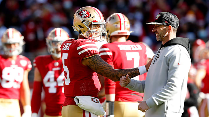 Kyle Shanahan and Trey Lance.