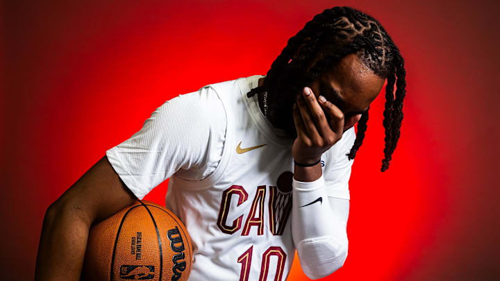 Sep 29, 2025; Cleveland, OH, USA; Cleveland Cavaliers guard Darius Garland (10) during media day at Rocket Arena. Mandatory Credit: Ken Blaze-Imagn Images Sep 29, 2025; Cleveland, OH, USA; Cleveland Cavaliers guard Darius Garland (10) during media day at Rocket Arena. Mandatory Credit: Ken Blaze-Imagn Images