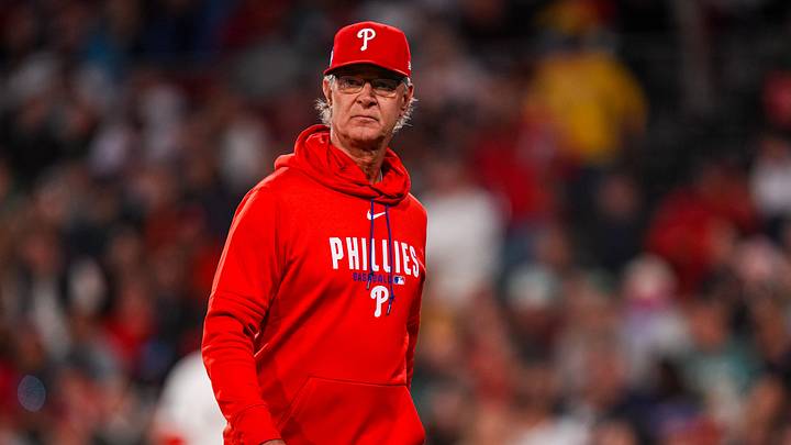 May 12, 2026; Boston, Massachusetts, USA; Philadelphia Phillies interim manager Don Mattingly (8) exits the mound during the game against the Boston Red Sox in the eighth inning at Fenway Park. Mandatory Credit: David Butler II-Imagn Images May 12, 2026; Boston, Massachusetts, USA; Philadelphia Phillies interim manager Don Mattingly (8) exits the mound during the game against the Boston Red Sox in the eighth inning at Fenway Park. Mandatory Credit: David Butler II-Imagn Images