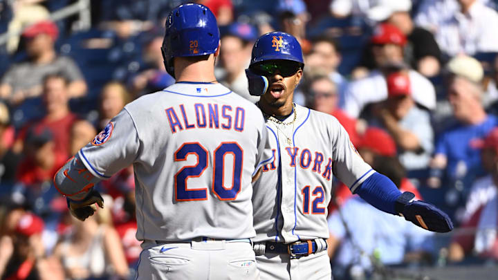 Aug 3, 2022; Washington, District of Columbia, USA; New York Mets first baseman Pete Alonso (20) is
