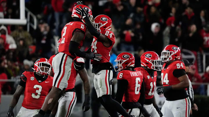 Georgia linebacker Smael Mondon Jr. (2) and Georgia defensive back Malaki Starks (24). Georgia linebacker Smael Mondon Jr. (2) and Georgia defensive back Malaki Starks (24).