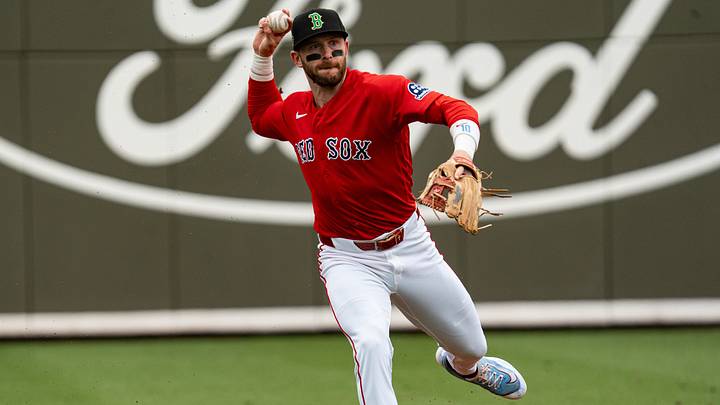 Trevor Story, a shortstop for the Boston Red Sox makes a play during a spring training game between the Boston Red Sox and the Atlanta Braves at JetBlue Park or Fenway South in Fort Myers on Tuesday, March 17, 2026. Trevor Story, a shortstop for the Boston Red Sox makes a play during a spring training game between the Boston Red Sox and the Atlanta Braves at JetBlue Park or Fenway South in Fort Myers on Tuesday, March 17, 2026.