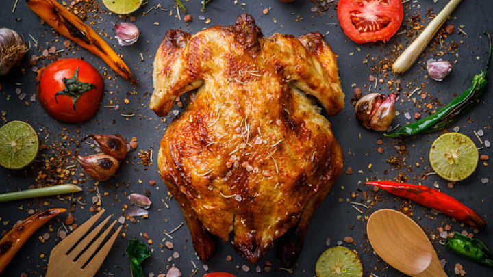 The turkey is always the center of attention on Thanksgiving.