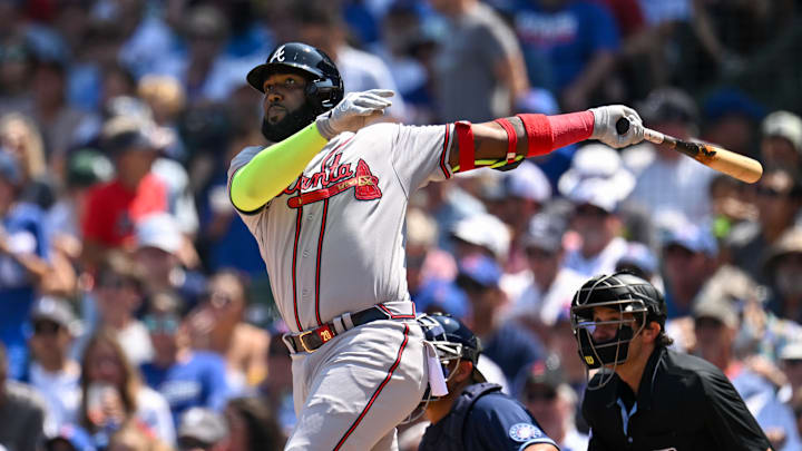Marcell Ozuna fue expulsado del partido de este sábado ante los Cachorros 