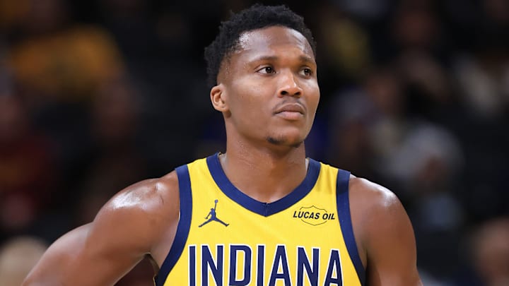 Indiana Pacers wing Bennedict Mathurin (00) during a game against the Cleveland Cavaliers.