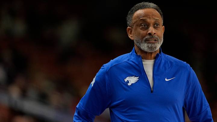 Mar 7, 2025; Greenville, SC, USA; Kentucky Wildcats head coach Kenny Brooks during the first half against the Oklahoma Sooners at Bon Secours Wellness Arena. Mandatory Credit: Jim Dedmon-Imagn Images