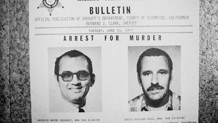 Police bulletin from the Riverside County Sheriff's Department featuring 1977 "Freeway Killers" in California. Police bulletin from the Riverside County Sheriff's Department featuring 1977 "Freeway Killers" in California.