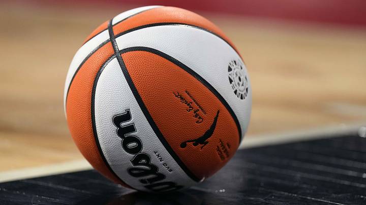 Sep 24, 2023; Las Vegas, Nevada, USA; A Wilson official WNBA basketball on the court during game one of the 2023 WNBA Semifinals between the Dallas Wings and the Las Vegas Aces at Michelob Ultra Arena. Mandatory Credit: Kirby Lee-Imagn Images Sep 24, 2023; Las Vegas, Nevada, USA; A Wilson official WNBA basketball on the court during game one of the 2023 WNBA Semifinals between the Dallas Wings and the Las Vegas Aces at Michelob Ultra Arena. Mandatory Credit: Kirby Lee-Imagn Images