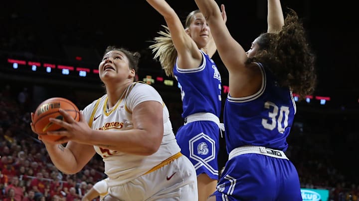 Audi Crooks had the game-winning basket as the Iowa State women topped Drake Sunday, 80-78. Crooks scored 33 points in the win.