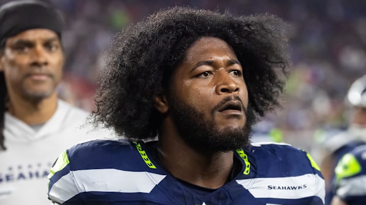 Sep 25, 2025; Glendale, Arizona, USA; Seattle Seahawks linebacker Ernest Jones IV (13) against the Arizona Cardinals at State Farm Stadium.